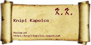 Knipl Kapolcs névjegykártya